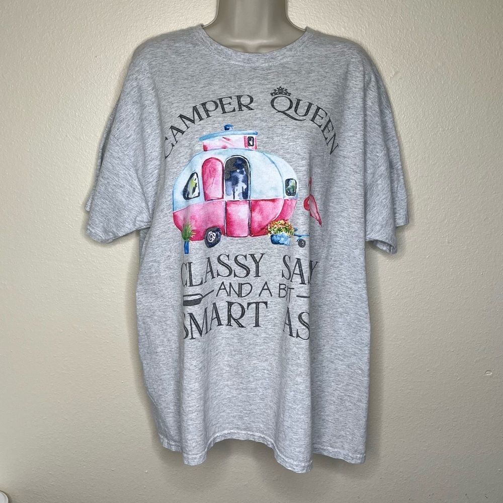 Fruit of the Loom Camper Queen Heather Gray Crew Neck Short Sleeve Tee Women XL - Picture 12 of 12